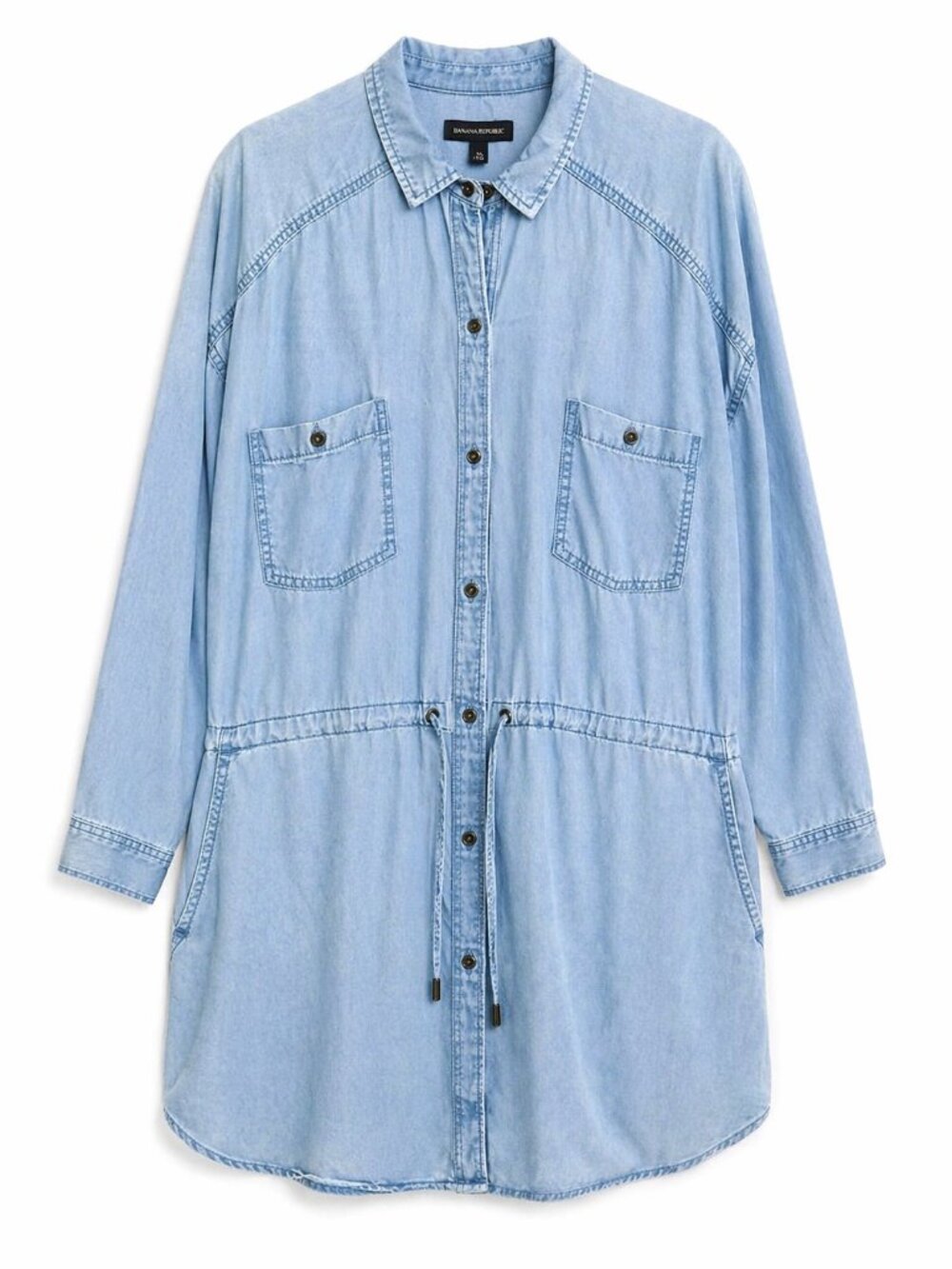 Banana Republic Tencel Shirt Dress / Utility Tunic XL Light Wash Oversized